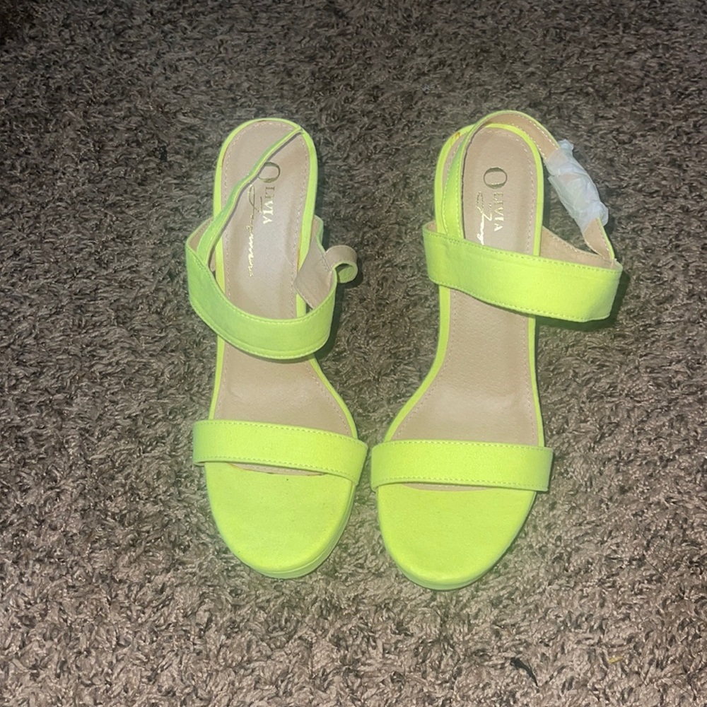 Brand new never worn like green block heels